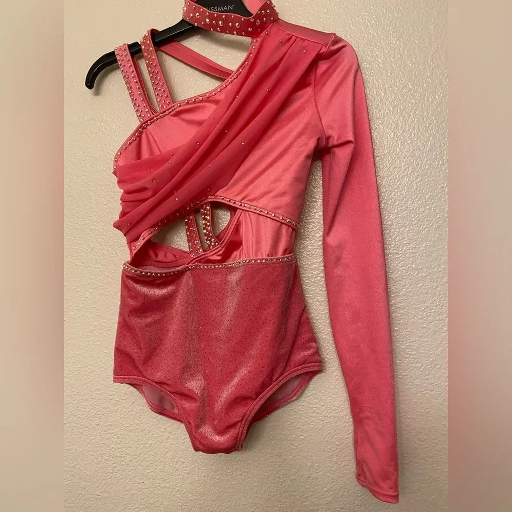 Weissman elite solo dance custom hot pink costume contemporary jazz 17343 MC